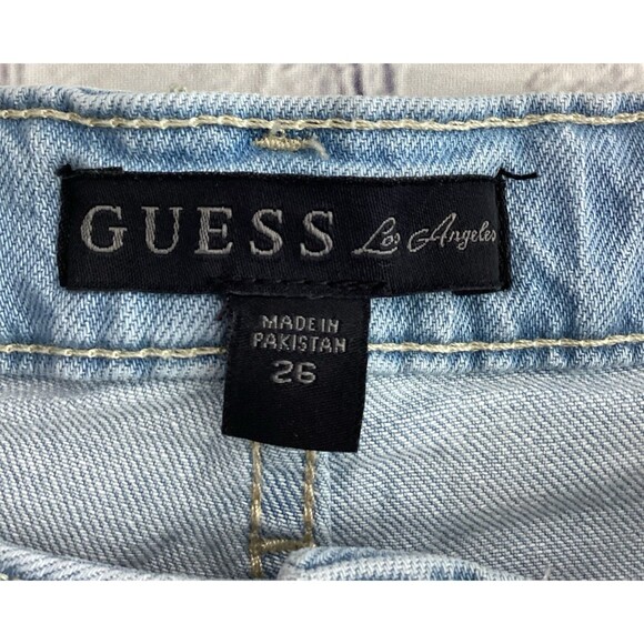 Guess Shorts Women’s Size 26 Color Light Blue Jeans Los Angeles Design - Picture 5 of 9